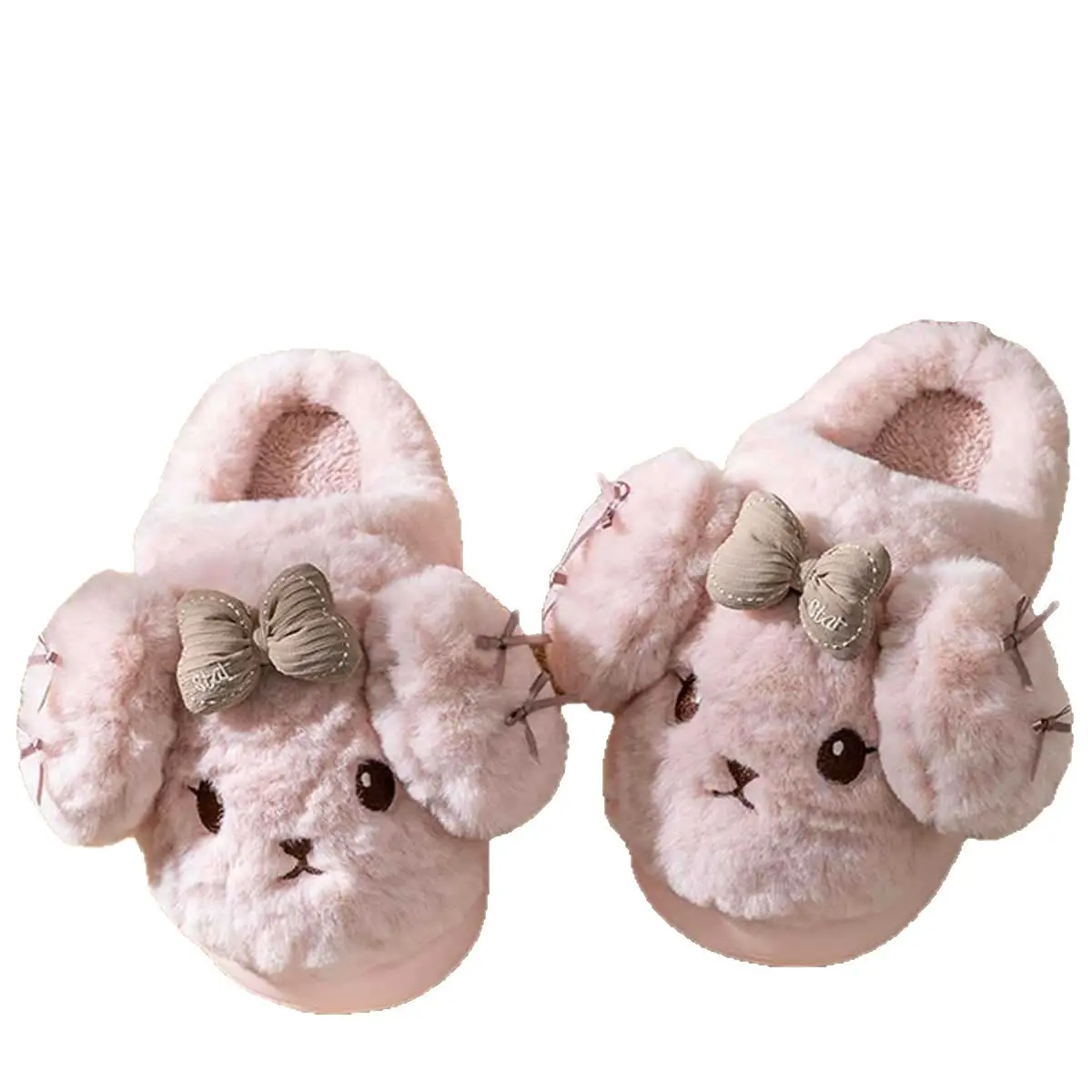 Cute Winter Puff Slippers for Women Warm Cotton Bottom