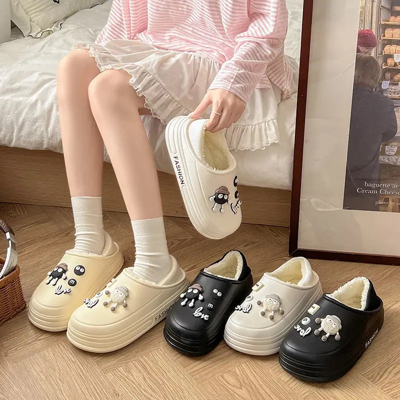Women Winter Cotton Slippers with Stamps