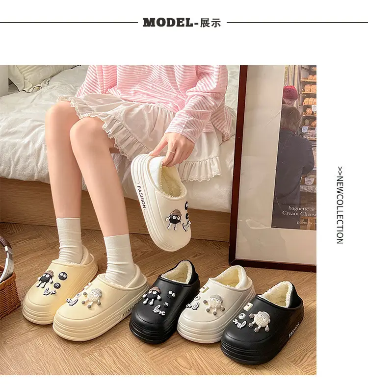 Women Winter Cotton Slippers with Stamps — feature 4