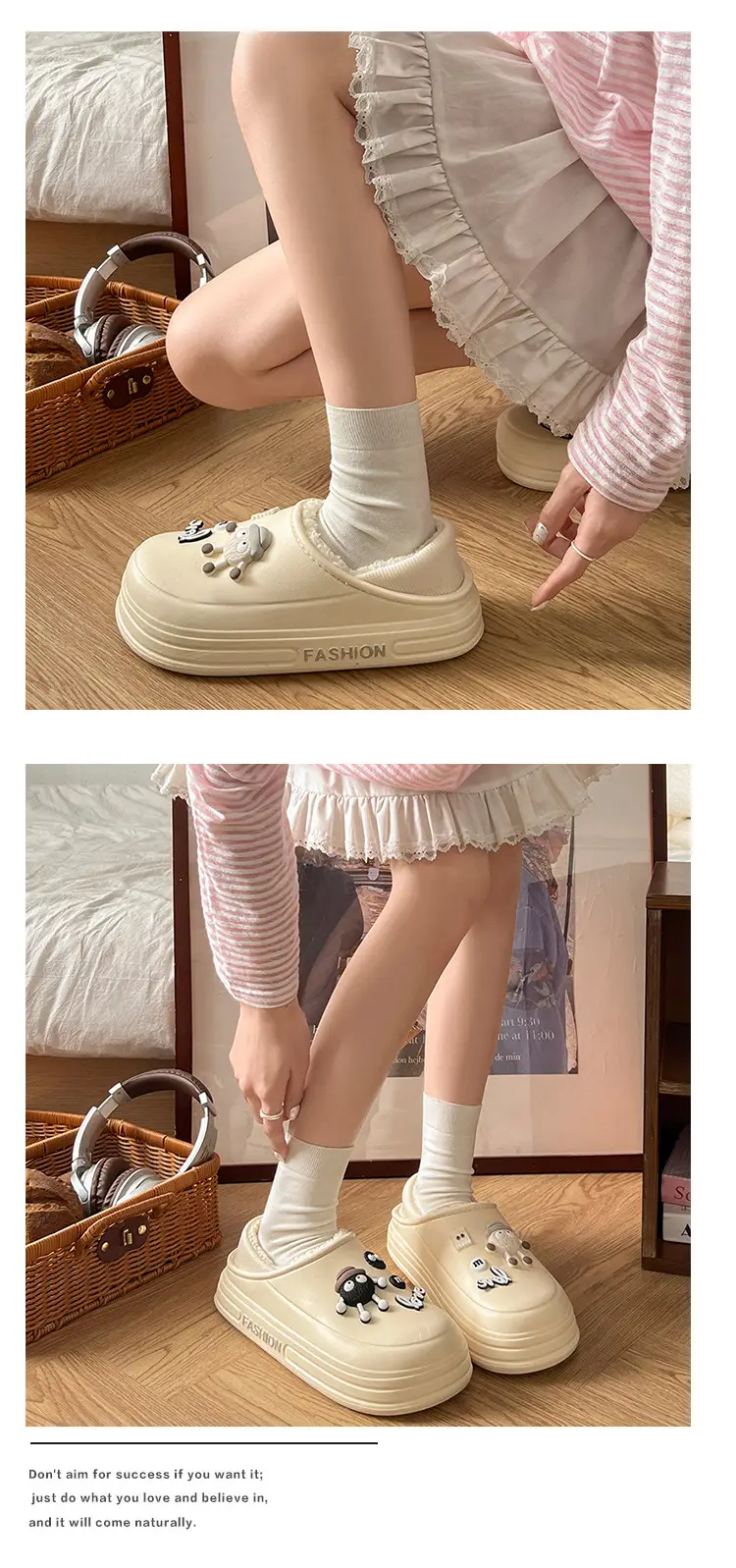 Women Winter Cotton Slippers with Stamps — feature 8