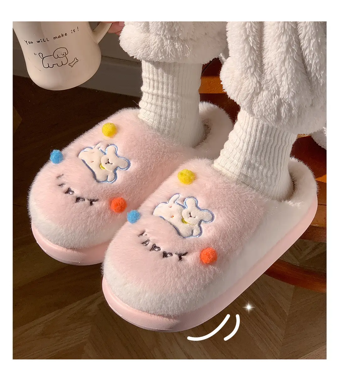 Cotton Slippers for Women Winter 2025 New Indoor Home Warm Plush Slippers Comfortable Home Men Autumn and Winter — feature 13