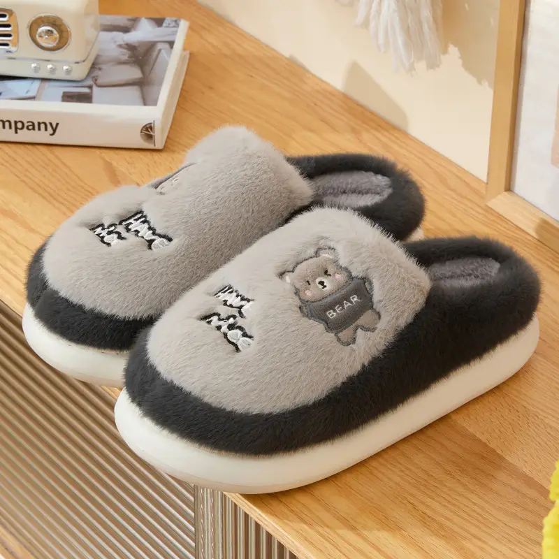 Cotton Slippers for Women Winter 2025 New Indoor Home Warm Plush Slippers Comfortable Home Men Autumn and Winter - Image 6