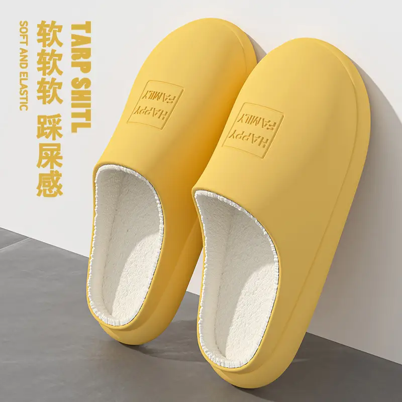 Pink Cotton Slippers for Men Women Autumn Winter Warm Thick Soles - Image 8