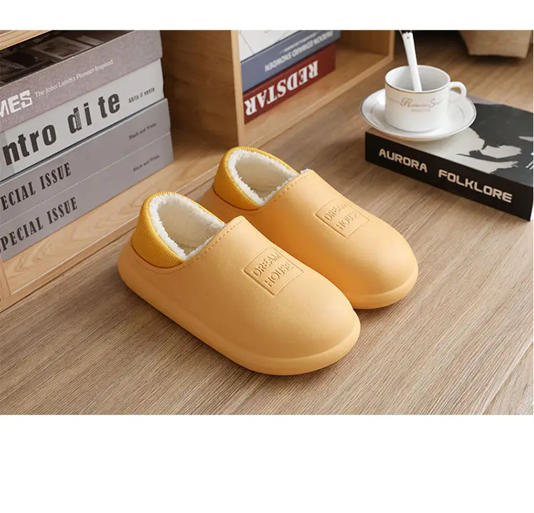 Pink Cotton Slippers for Men Women Autumn Winter Warm Thick Soles — feature 18