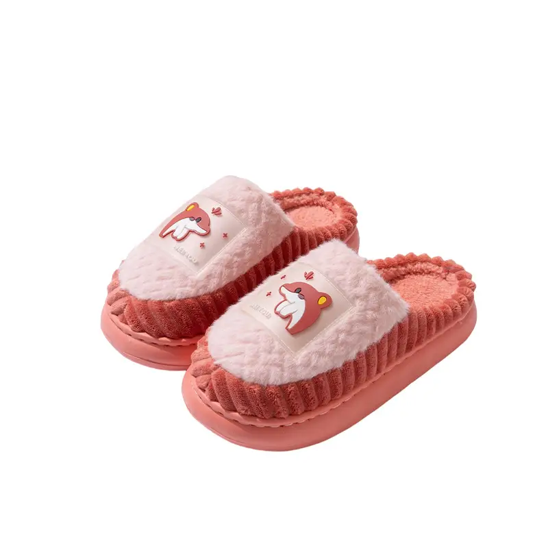 Cotton Slippers for Women Winter New Home Indoor Non-Slip Soft Thick-Soled Couple Home Fleece-Lined Warm Furry Slippers - Image 8