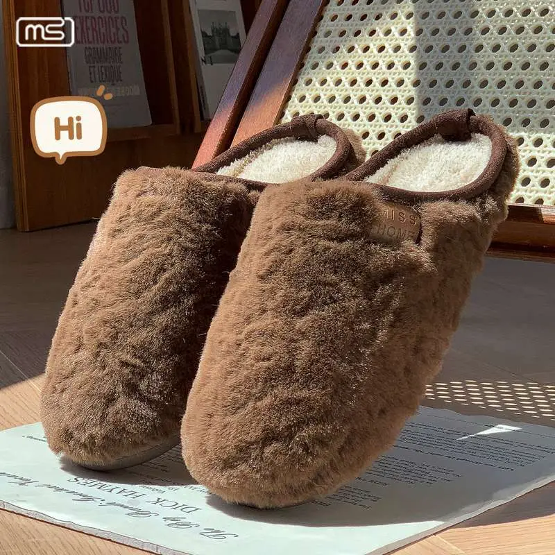 Winter Women's Fleece Lined Slippers Beige - Image 2