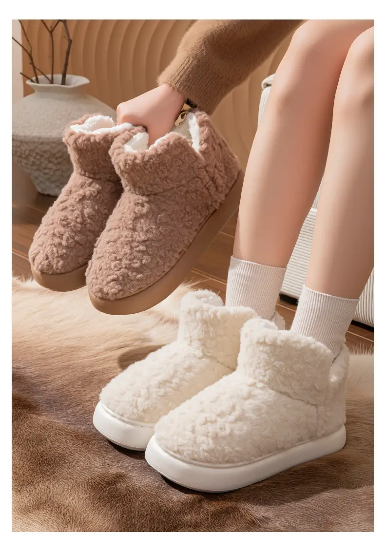 Stuffed Cotton Slippers for Women in Winter New Style Indoor Thick-Soled Bags for Couples Fleece-Lined Outer Snow Boots Warm Cotton Shoes for Men in Winter — feature 12