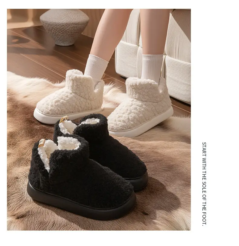 Stuffed Cotton Slippers for Women in Winter New Style Indoor Thick-Soled Bags for Couples Fleece-Lined Outer Snow Boots Warm Cotton Shoes for Men in Winter — feature 15