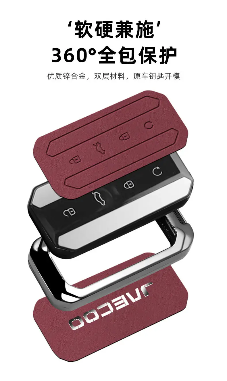 Zinc Alloy Fire Red Car Key Cover 2025 — feature 3