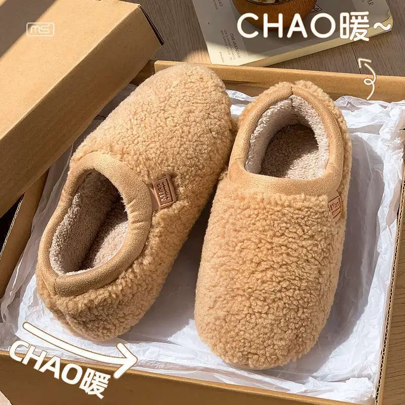 Cotton Slippers for Women Winter New 2025 Couples Indoor Home Non-Slip Warm Plus Plush Fur Slippers Cotton Shoes for Men Winter - Image 7