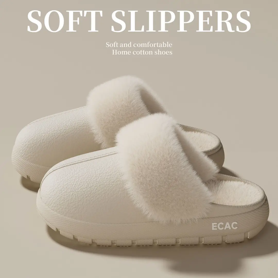 Cotton Slippers for Women 2025 Winter New Indoor Home Non-Slip Slippers Warm Outer Wear Fleece-Lined Thickeneded Cotton Shoes for Men - Image 7