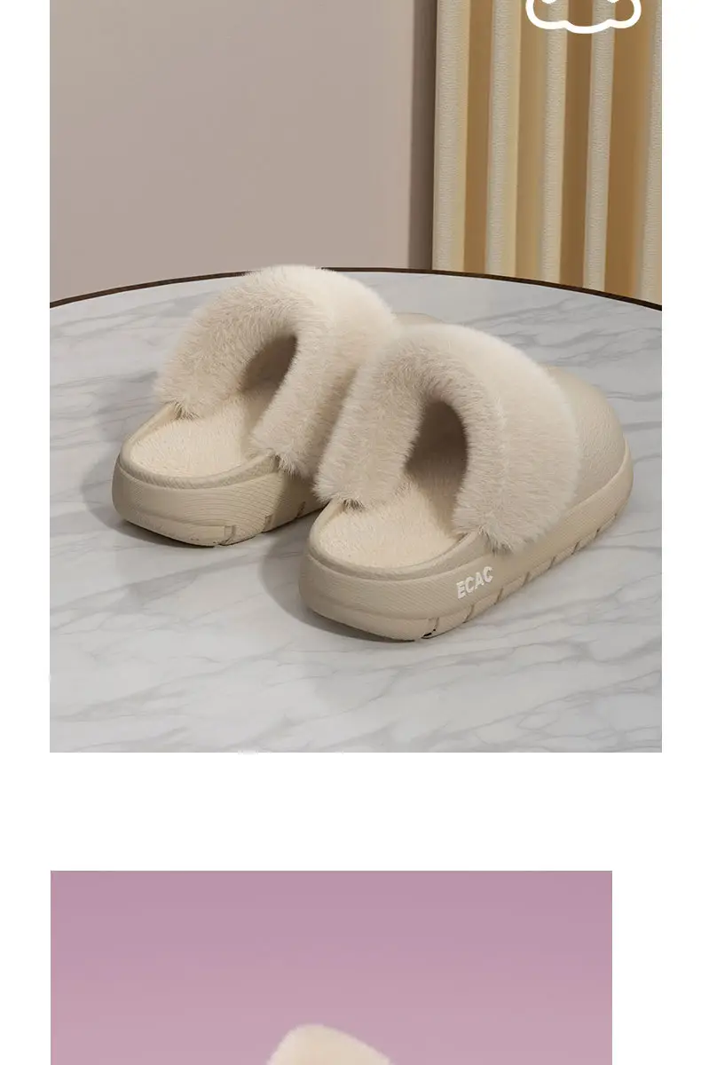 Cotton Slippers for Women 2025 Winter New Indoor Home Non-Slip Slippers Warm Outer Wear Fleece-Lined Thickeneded Cotton Shoes for Men — feature 3