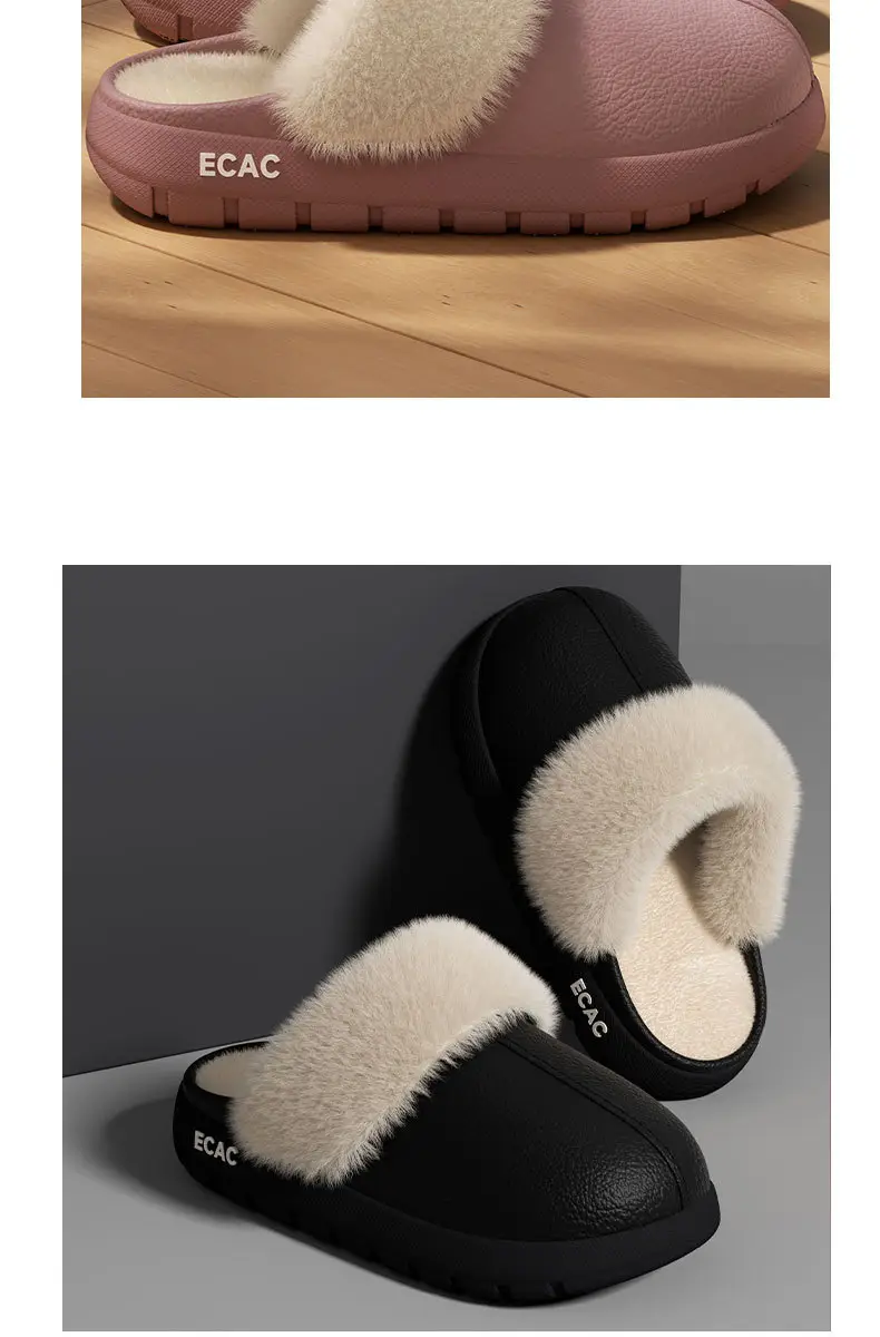 Cotton Slippers for Women 2025 Winter New Indoor Home Non-Slip Slippers Warm Outer Wear Fleece-Lined Thickeneded Cotton Shoes for Men — feature 7