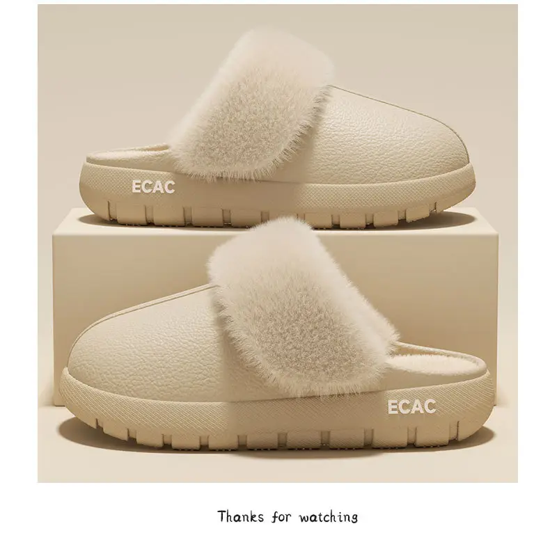 Cotton Slippers for Women 2025 Winter New Indoor Home Non-Slip Slippers Warm Outer Wear Fleece-Lined Thickeneded Cotton Shoes for Men — feature 8