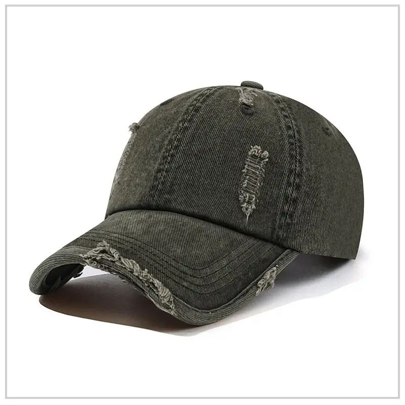 Men's Maroon Distressed Cotton Cap with Custom Logo - Image 5