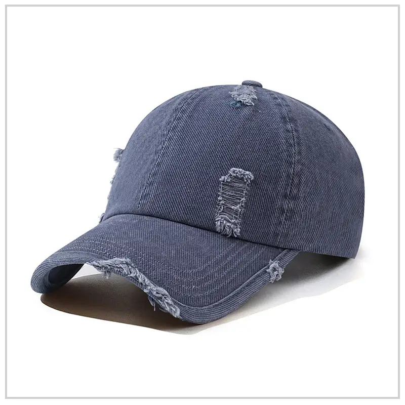 Men's Maroon Distressed Cotton Cap with Custom Logo - Image 6