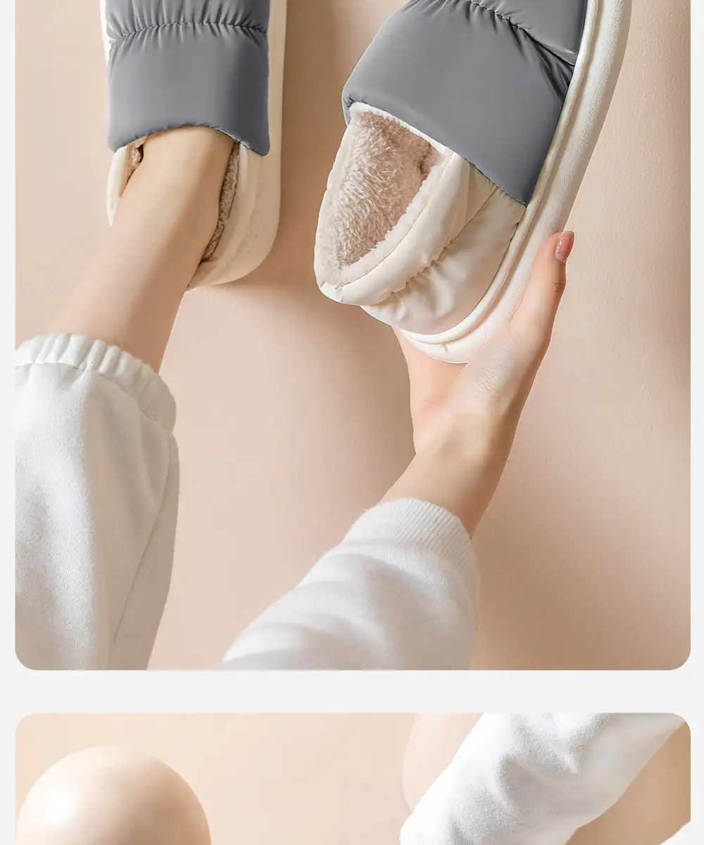 Waterproof Cotton Slippers for Women with Heel 2025 New Indoor Home Warm Cotton Shoes Plus Plush Slippers for Men in Autumn and Winter — feature 18
