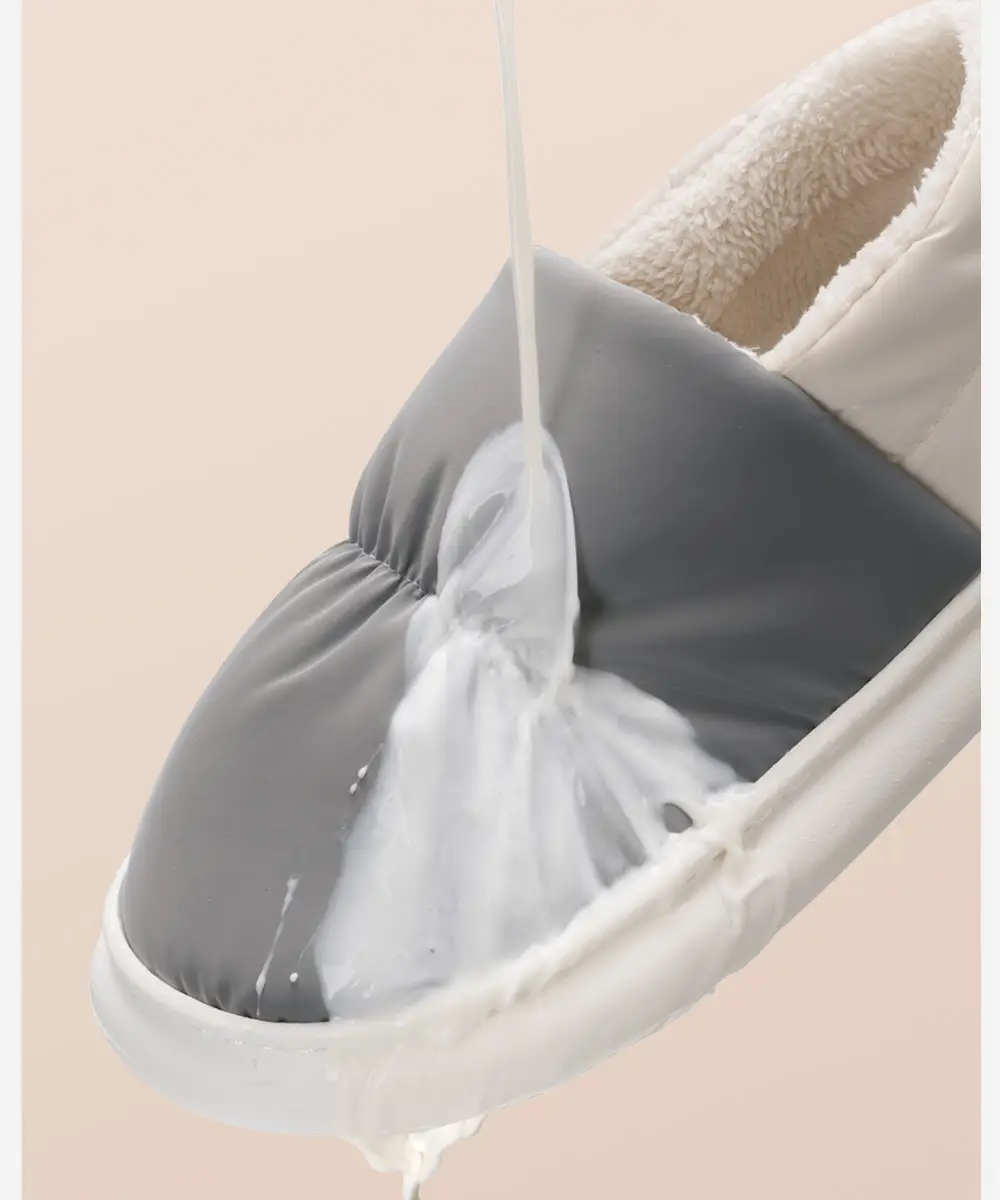 Waterproof Cotton Slippers for Women with Heel 2025 New Indoor Home Warm Cotton Shoes Plus Plush Slippers for Men in Autumn and Winter — feature 6