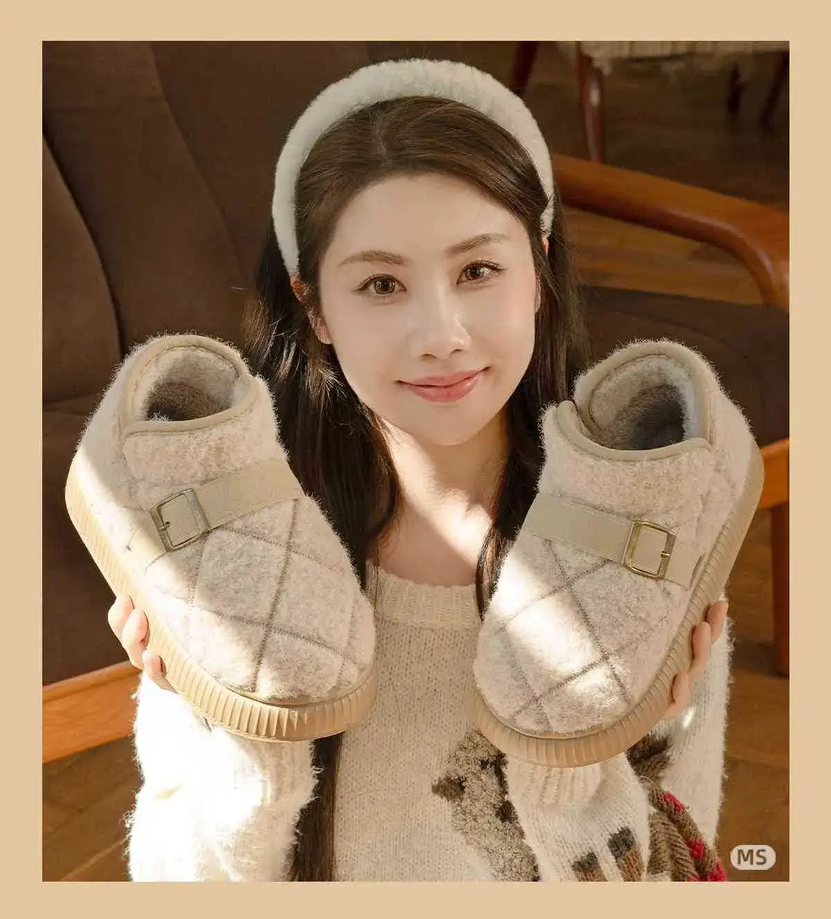 Women Closed-Toe Cotton Slippers Autumn Winter 2025 — feature 5