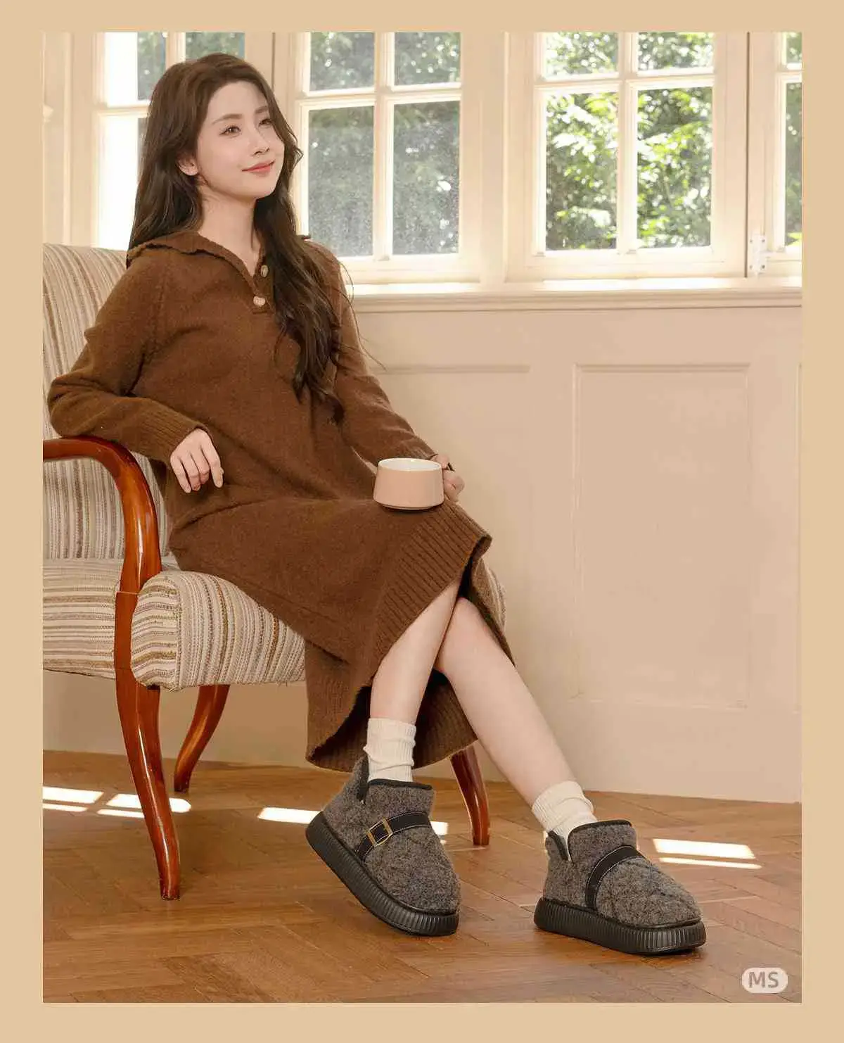 Women Closed-Toe Cotton Slippers Autumn Winter 2025 — feature 8