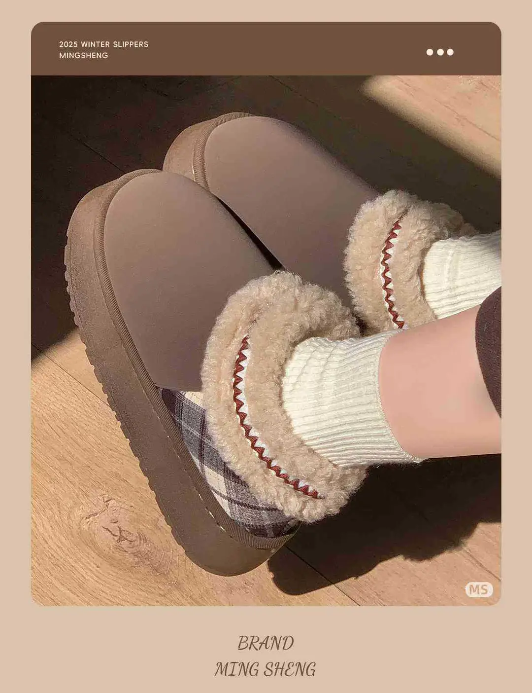 Ethnic Style 2025 New Warm and Comfortable Plush Women's Shoes for Home and Outdoor Wear, Wholesale Non-Slip Cotton Slippers for Women — feature 8