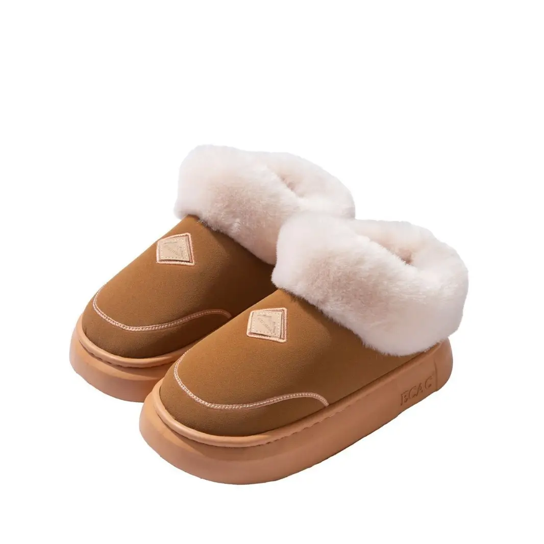 Thick-Soled Cotton Slippers for Women 2025 New Autumn and Winter Home High-Top Warm Plus Plush Bag Heel Cotton Shoes for Women to Wear Outside - Image 10