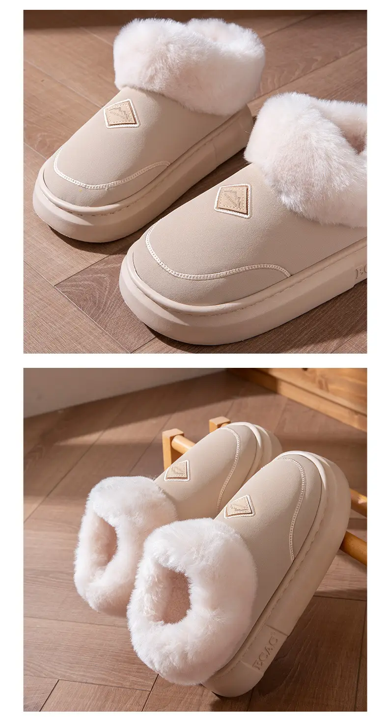 Thick-Soled Cotton Slippers for Women 2025 New Autumn and Winter Home High-Top Warm Plus Plush Bag Heel Cotton Shoes for Women to Wear Outside — feature 9