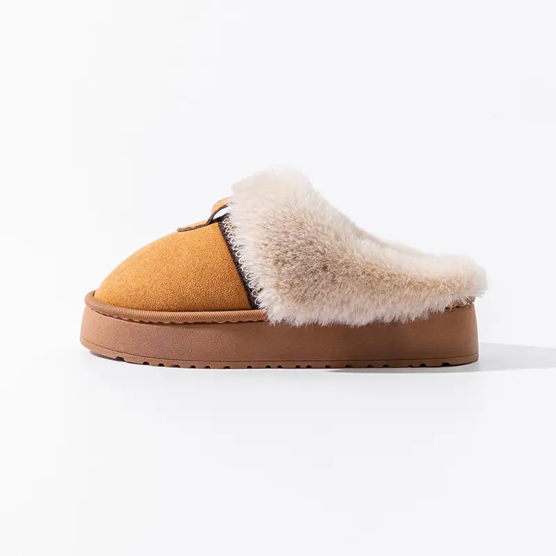 Cotton Slippers for Women Autumn and Winter 2025 New Indoor Home Thick-Soled Non-Slip Fleece-Lined Thickeneded Warm Furry Slippers - Image 11
