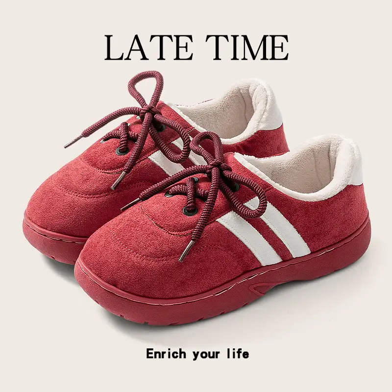 Red 3-Stripes Kids Sneakers for Autumn Winter