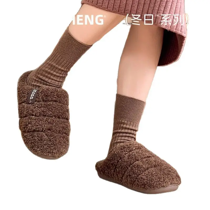 Cotton Slippers for Women Winter 2025 New Indoor Home Household Non-Slip Warm Plus Plush Slippers for Men Winter - Image 8