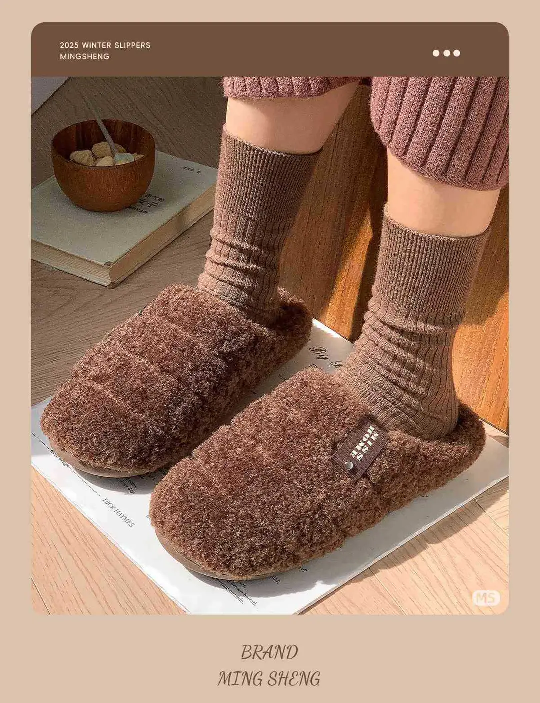 Cotton Slippers for Women Winter 2025 New Indoor Home Household Non-Slip Warm Plus Plush Slippers for Men Winter — feature 8