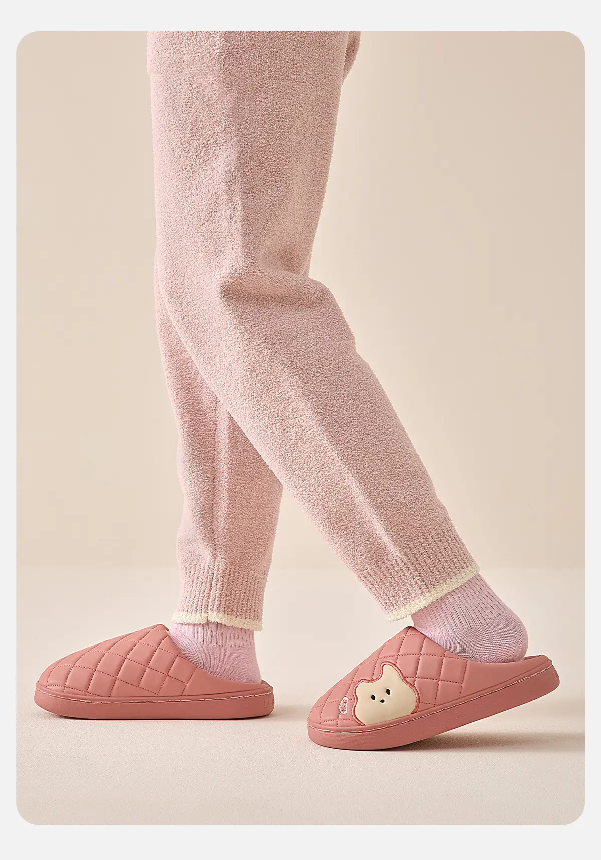 Women Waterproof Cotton Slippers Pink Autumn Winter 2025 — feature 14