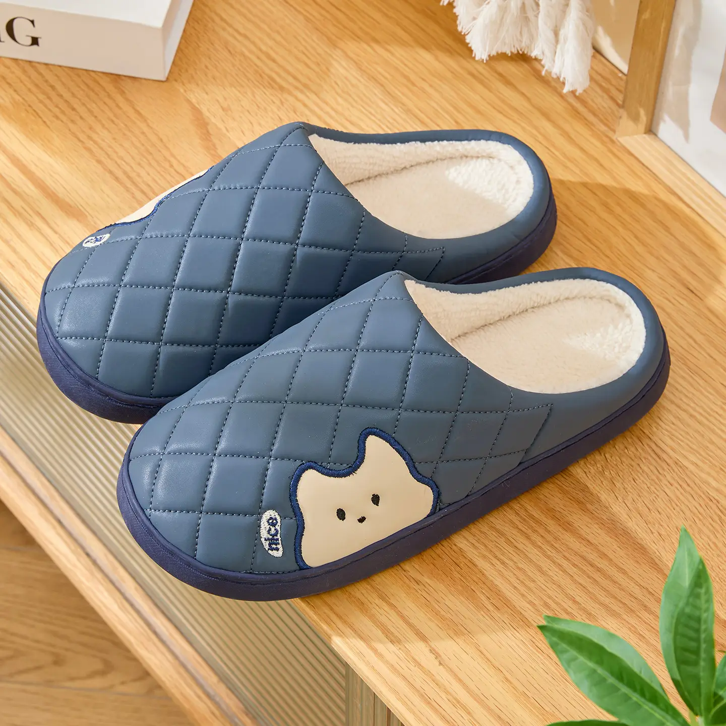 Women Waterproof Cotton Slippers Pink Autumn Winter 2025 - Image 3