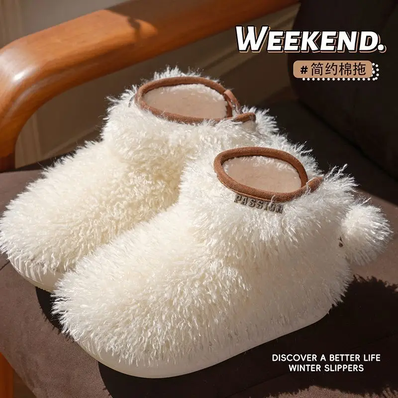Winter Warm Cotton Slippers with Fleece Lining