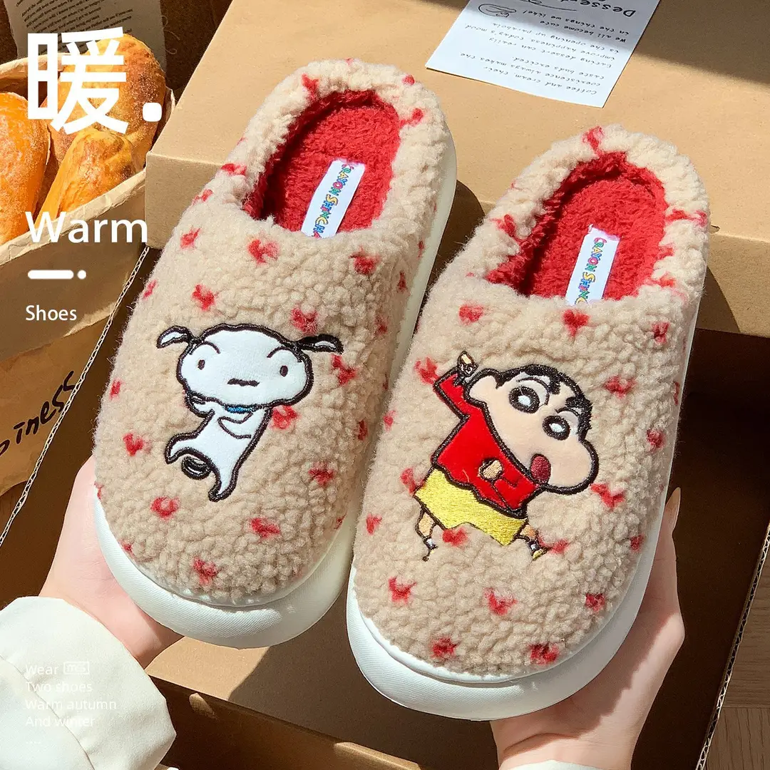2025 New Genuine Authorized Crayon Shin-Chan Winter Warm Cotton Shoes with a Poop-Feeling Thick Sole for Women at Home - Image 7