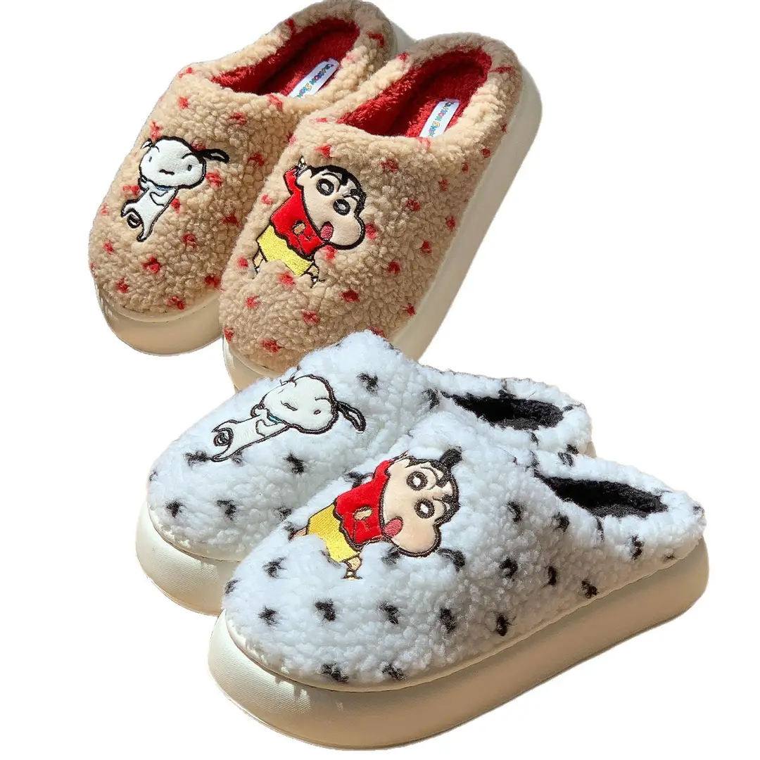 2025 New Genuine Authorized Crayon Shin-Chan Winter Warm Cotton Shoes with a Poop-Feeling Thick Sole for Women at Home - Image 8