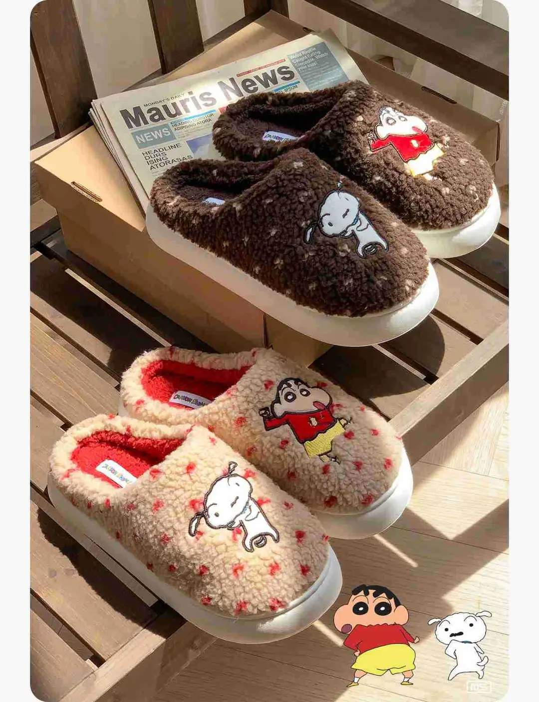 2025 New Genuine Authorized Crayon Shin-Chan Winter Warm Cotton Shoes with a Poop-Feeling Thick Sole for Women at Home — feature 8