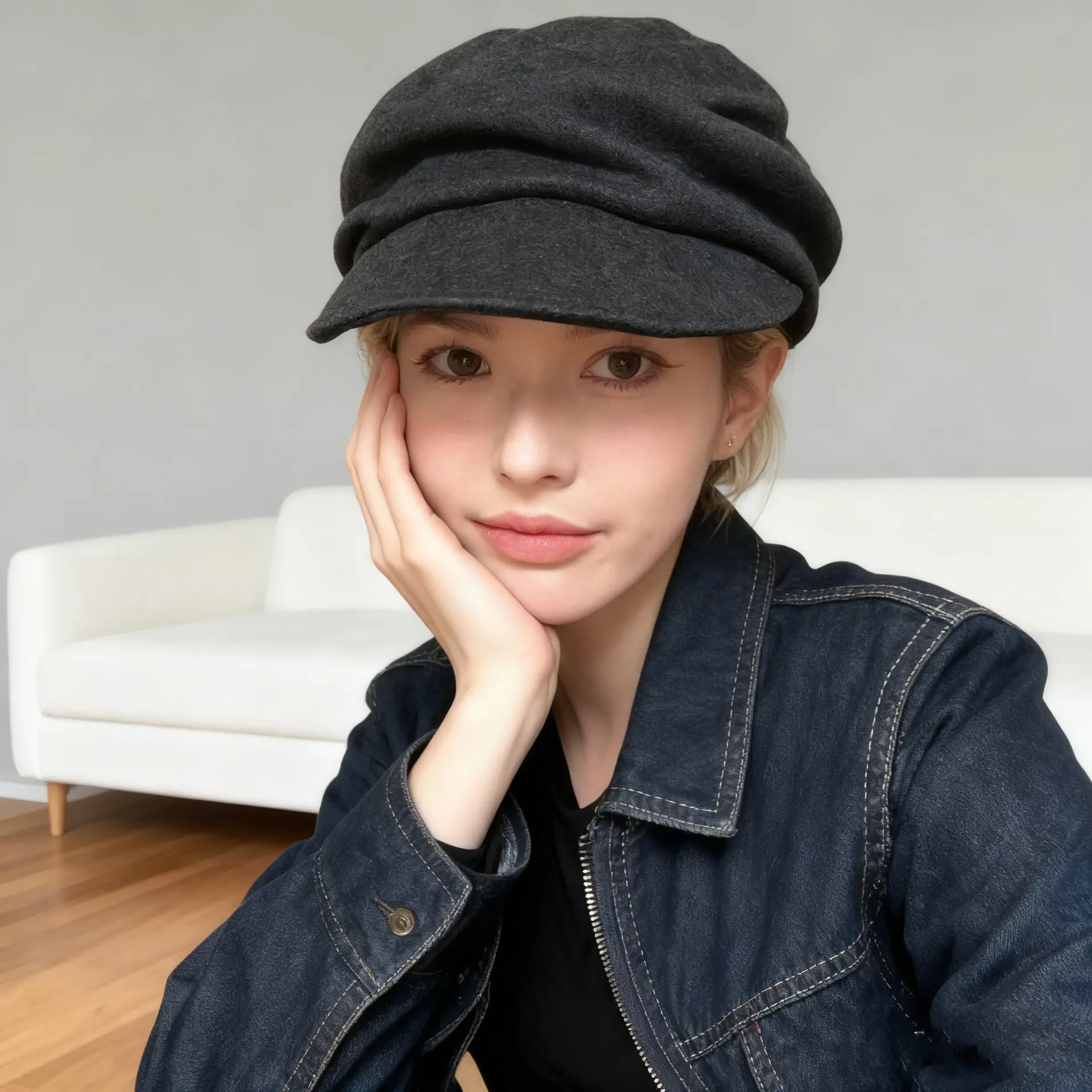 Black Wool Baseball Cap for Men Winter - Image 7