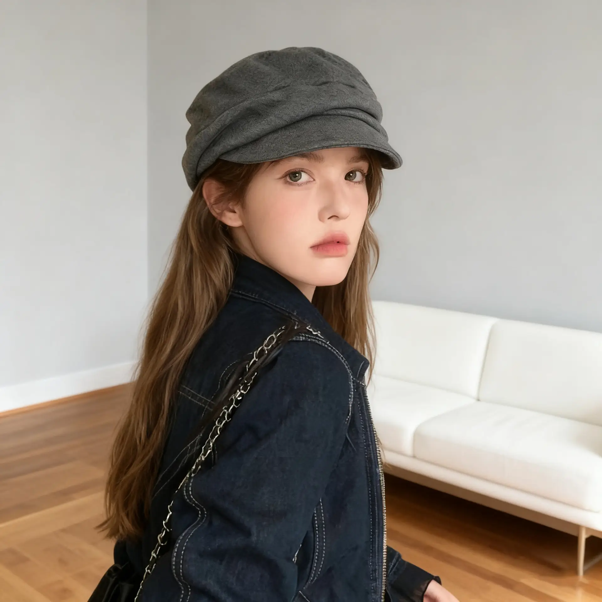 Black Wool Baseball Cap for Men Winter — feature 10