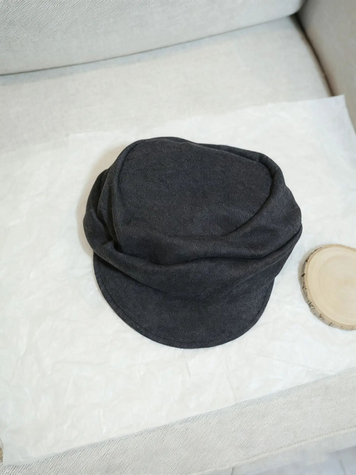 Black Wool Baseball Cap for Men Winter - Image 3