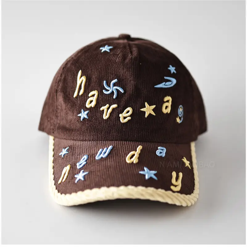 Women's Brown Embroidered Baseball Cap with Star & Letter Design - Image 6