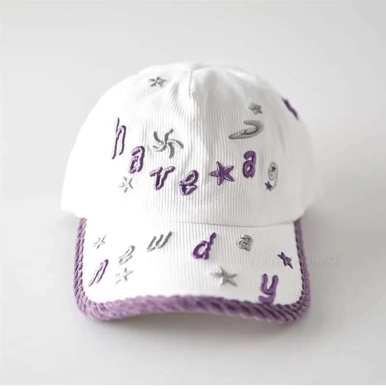 Women's Brown Embroidered Baseball Cap with Star & Letter Design — feature 2