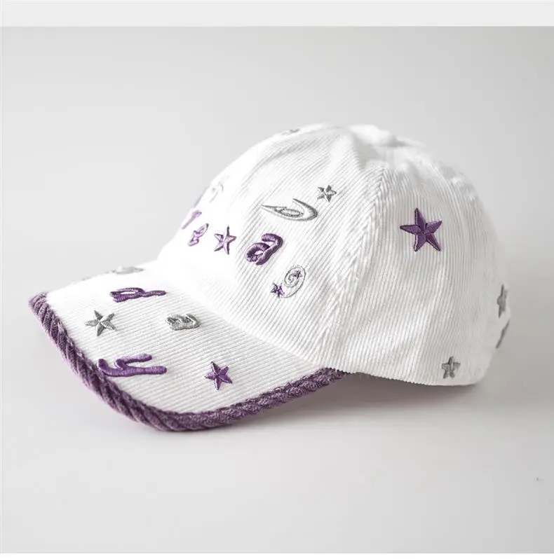 Women's Brown Embroidered Baseball Cap with Star & Letter Design — feature 3
