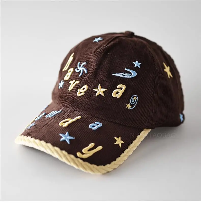 Women's Brown Embroidered Baseball Cap with Star & Letter Design — feature 4