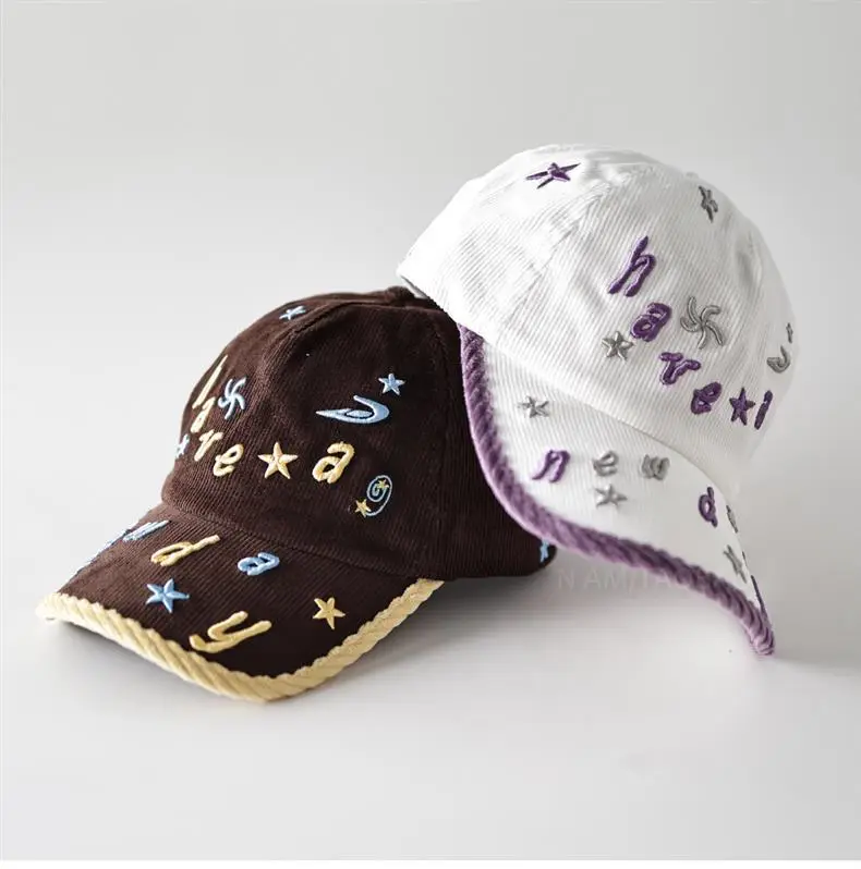 Women's Brown Embroidered Baseball Cap with Star & Letter Design — feature 9