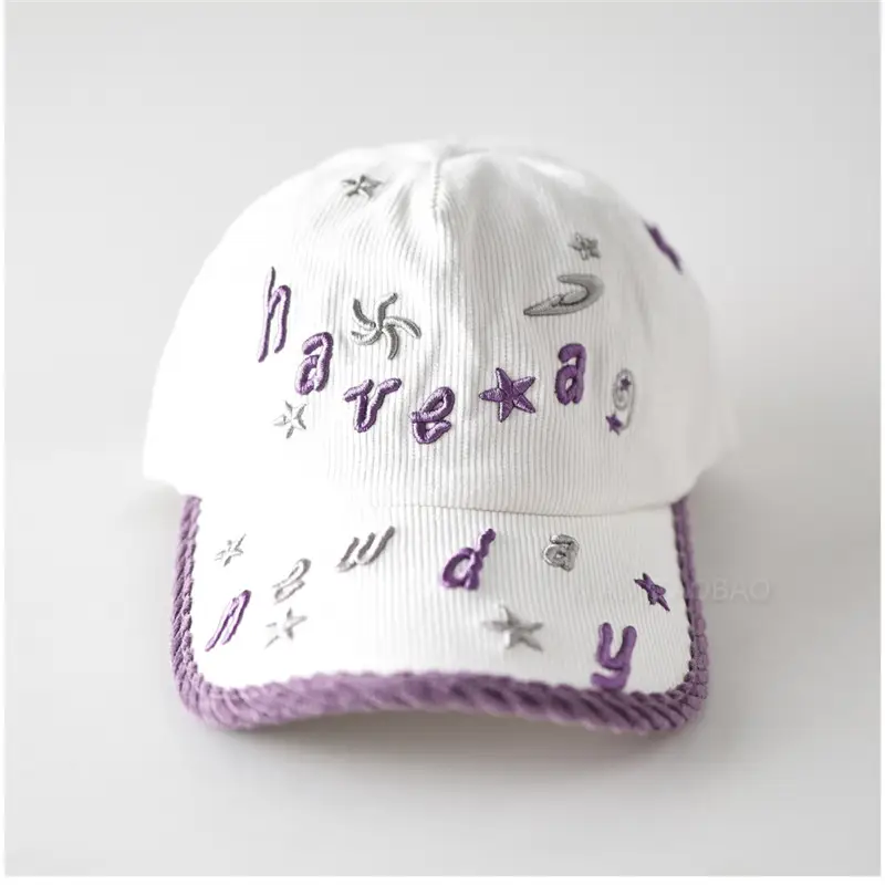Women's Brown Embroidered Baseball Cap with Star & Letter Design - Image 2