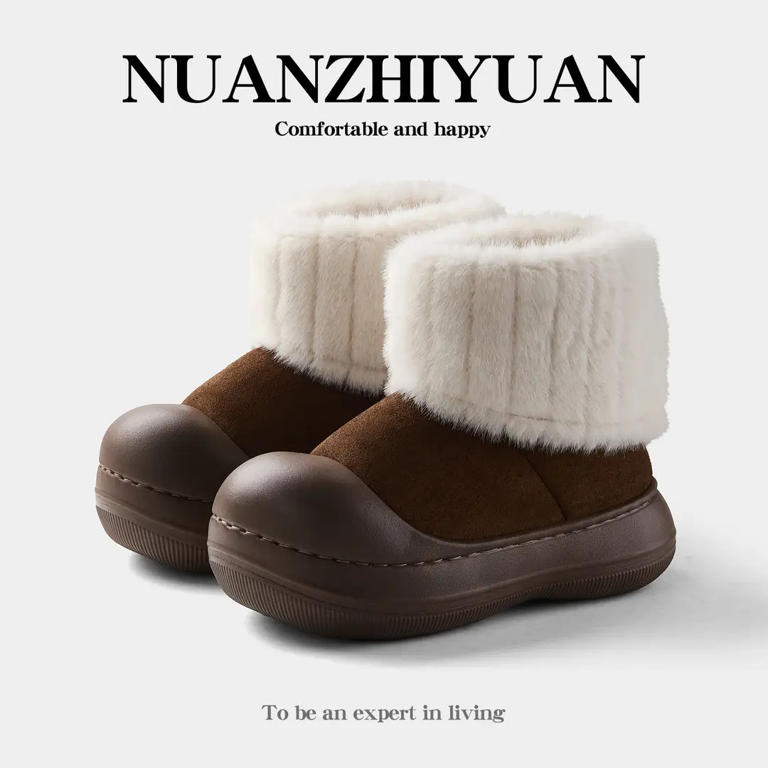 Qidan Shoe Factory Women's Winter Snow Boots with Fleece Lining, Thickened and Warm Children's Cotton Shoes, Thick-Soled Outdoor Non-Slip Parent-Child Cotton Boots - Image 8