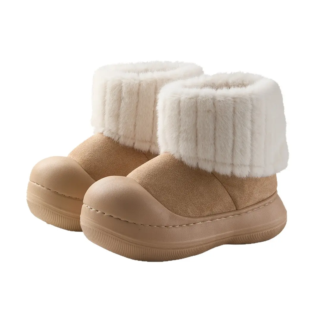 Qidan Shoe Factory Women's Winter Snow Boots with Fleece Lining, Thickened and Warm Children's Cotton Shoes, Thick-Soled Outdoor Non-Slip Parent-Child Cotton Boots - Image 9