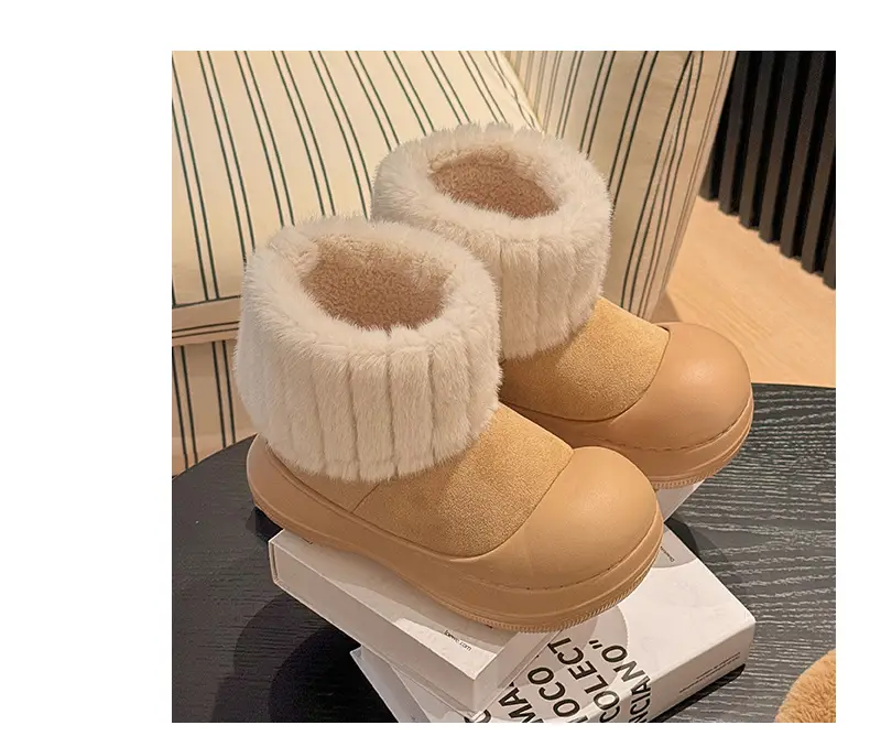 Qidan Shoe Factory Women's Winter Snow Boots with Fleece Lining, Thickened and Warm Children's Cotton Shoes, Thick-Soled Outdoor Non-Slip Parent-Child Cotton Boots — feature 10