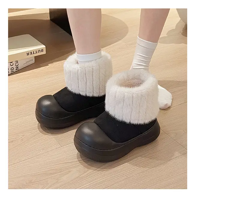 Qidan Shoe Factory Women's Winter Snow Boots with Fleece Lining, Thickened and Warm Children's Cotton Shoes, Thick-Soled Outdoor Non-Slip Parent-Child Cotton Boots — feature 13